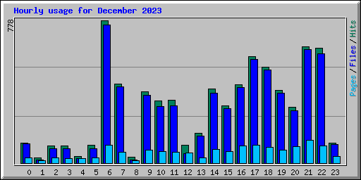 Hourly usage for December 2023